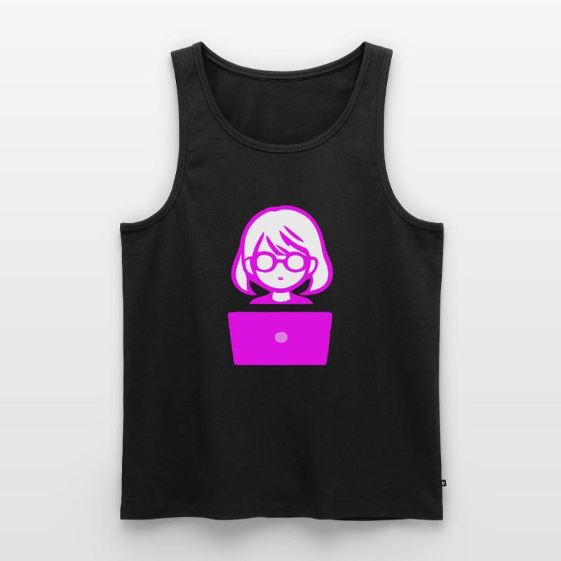 Femme avec un codeur de programmeur informatique Débardeur bio Premium Homme