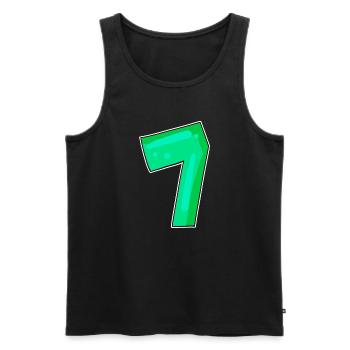 Number 7 Number Seven - Men's Premium Organic Tank Top - black - Front - AI Model Male 178 light (178cm)
