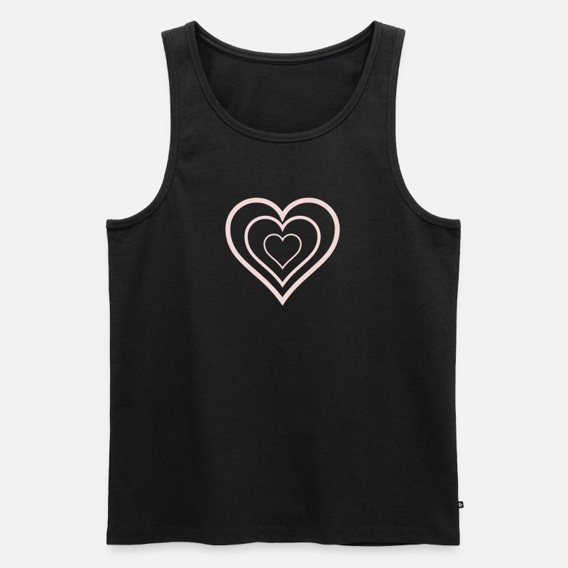 HERZ - Männer Premium Bio Tank Top - Schwarz
