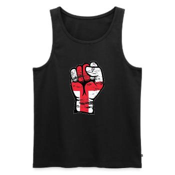 England flag fist hand used - Men's Premium Organic Tank Top - black - Front - AI Model Male 178 light (178cm)