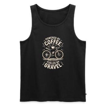 Coffee Powered Bike Graphic - Men's Premium Organic Tank Top - black - Front - Michal (187cm)