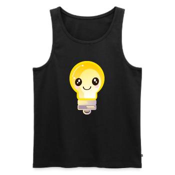 LIGHT BULB - Men's Premium Organic Tank Top - black - Front - AI Model Male 178 light (178cm)