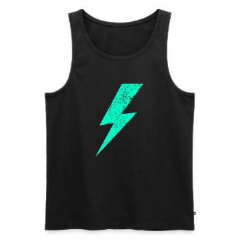 Flash électrique au pastel - Débardeur bio Premium Homme - noir - Devant - AI Model Male 178 light (178cm)