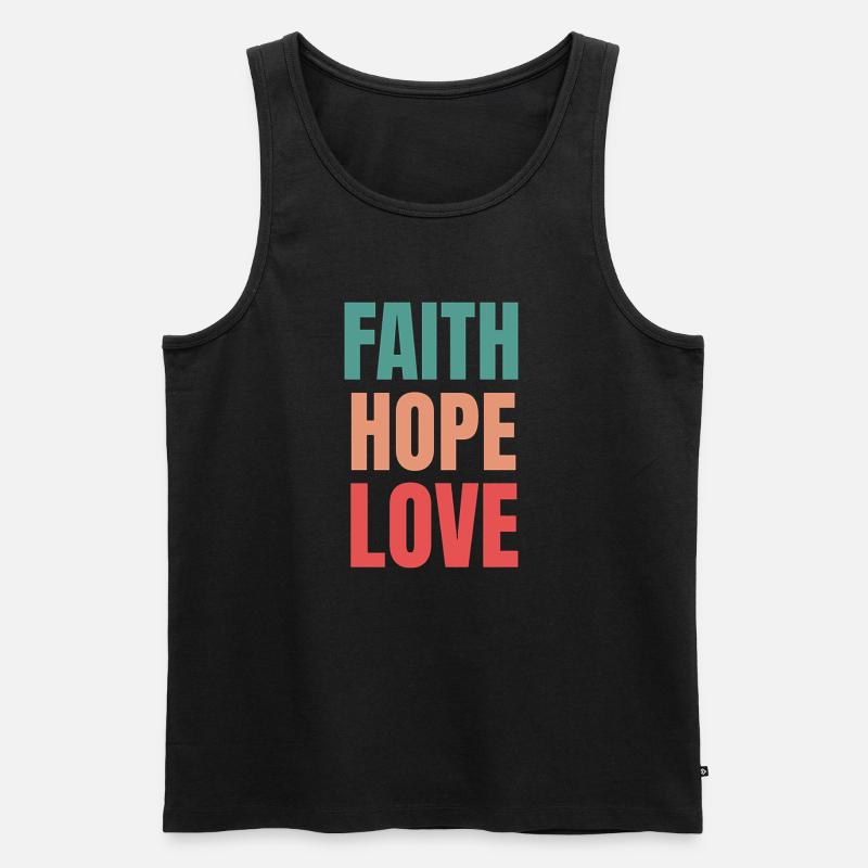 Glaube Hoffnung Liebe - Männer Premium Bio Tank Top - Schwarz