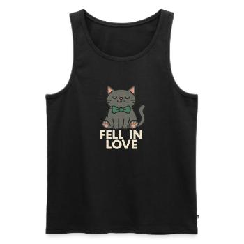 Schleife. Katze. Liebe. Das perfekte Katzenshirt. - Männer Premium Bio Tank Top - Schwarz - Vorne - Michal (187cm)