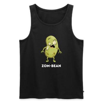Zom-bean – Funny Zombie Bean Pun - Men's Premium Organic Tank Top - black - Front - AI Model Male 178 light (178cm)