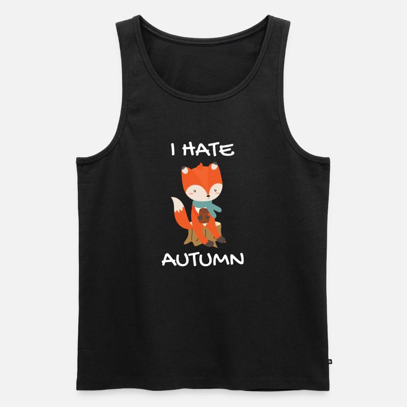 Ich Hasse Herbst Fuchs - Männer Premium Bio Tank Top - Schwarz