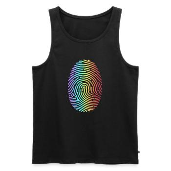 Bunter Regenbogen Fingerabdruck - Männer Premium Bio Tank Top - Schwarz - Vorne - AI Model Male 178 light (178cm)
