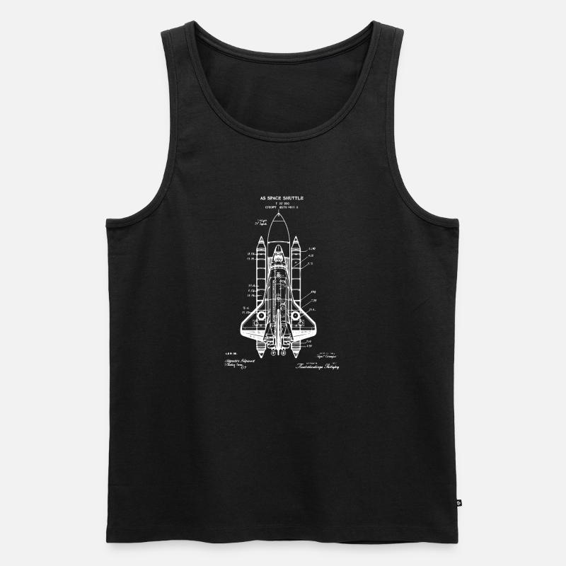 Space Shuttle-Bauplan - Männer Premium Bio Tank Top - Schwarz