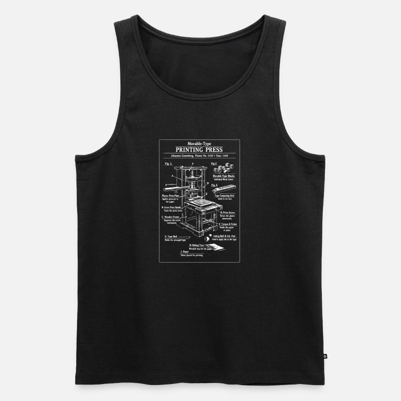 Plan d’impression classique - Débardeur bio Premium Homme - noir