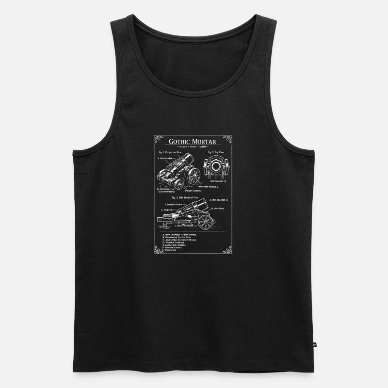 Gotische Mörtel-Blaupause - Männer Premium Bio Tank Top - Schwarz