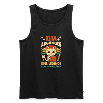 Kita Abgänger Eine Legende Verlässt Das Gelände - Männer Premium Bio Tank Top - Schwarz - Vorne - Michal (187cm)