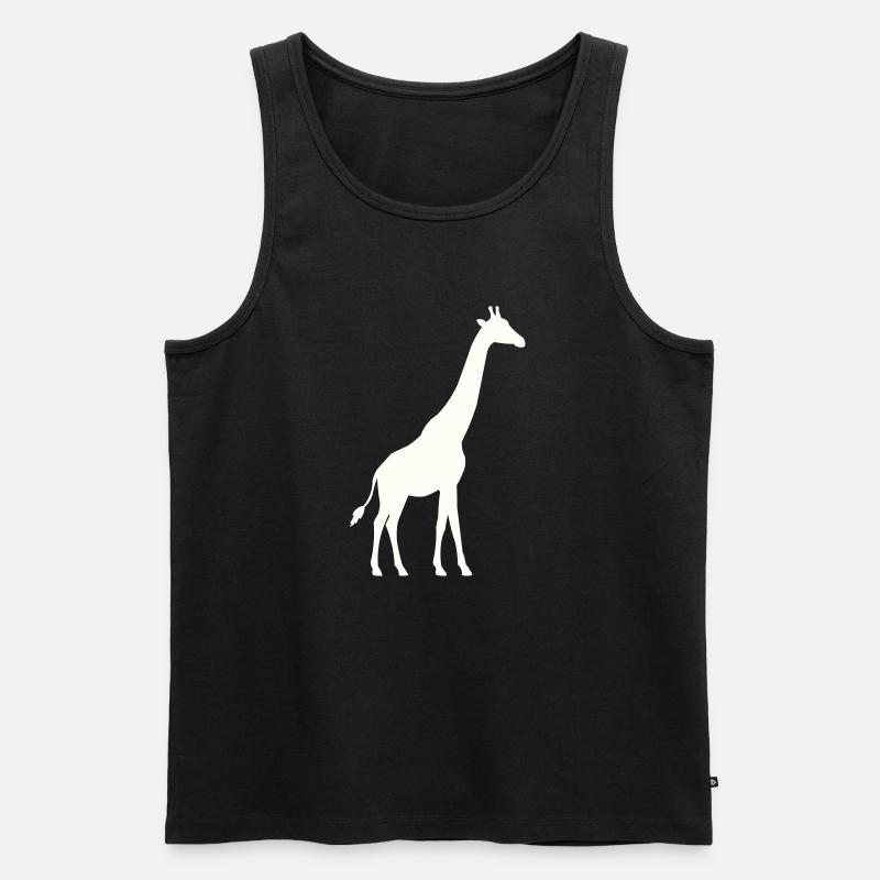 Giraffe Silhouette - Männer Premium Bio Tank Top - Schwarz