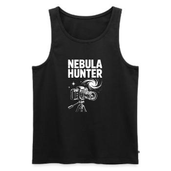 Art du télescope Nebula Hunter - Débardeur bio Premium Homme - noir - Devant - AI Model Male 178 light (178cm)