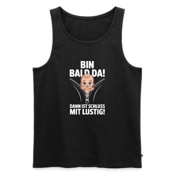  Bin Bald Da Dann Ist Schluss Mit Lustig Lustiger - Männer Premium Bio Tank Top - Schwarz - Vorne - AI Model Male 178 light (178cm)