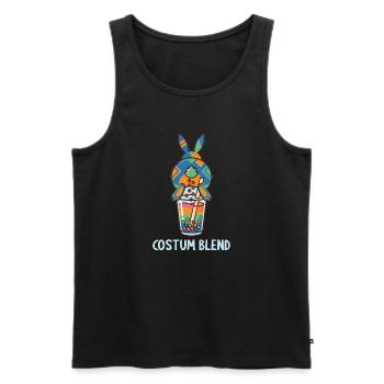 Bubble Tea Boba Drôle de Lapin mignon - Débardeur bio Premium Homme - noir - Devant - Michal (187cm)