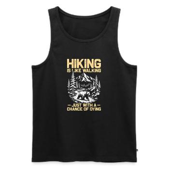 Hiking is like walking Wandern Berge Bergsteigen - Männer Premium Bio Tank Top - Schwarz - Vorne - Michal (187cm)