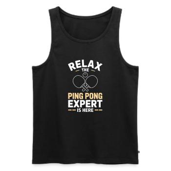 Table Tennis Ping Pong Table Tennis Player Gift - Men's Premium Organic Tank Top - black - Front - Michal (187cm)