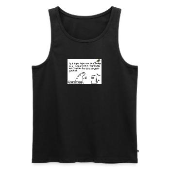 Druckerreparatur mit Kaffeewitz - Männer Premium Bio Tank Top - Schwarz - Vorne - Michal (187cm)