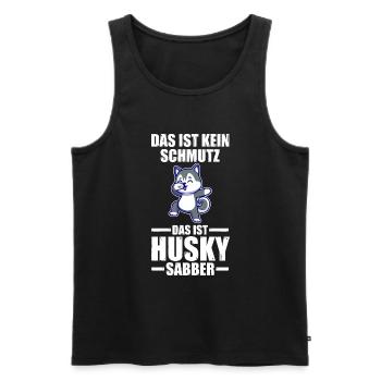Hund Husky - Männer Premium Bio Tank Top - Schwarz - Vorne - Michal (187cm)