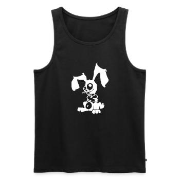 Creasy Rabbit - Débardeur bio Premium Homme - noir - Devant - Michal (187cm)