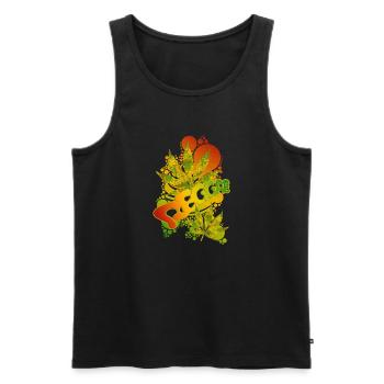 REGGAE - Männer Premium Bio Tank Top - Schwarz - Vorne - Michal (187cm)