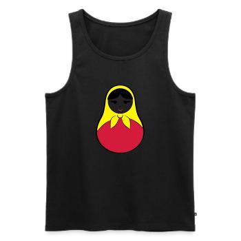 Matroschka / Babuschka - russische Puppe in Puppe - Männer Premium Bio Tank Top - Schwarz - Vorne - Michal (187cm)