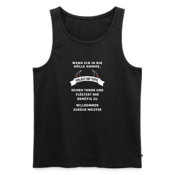 Teufel Meister - Männer Premium Bio Tank Top - Schwarz - Vorne - Michal (187cm)