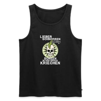 PUNK - Arsch kriechen - Männer Premium Bio Tank Top - Schwarz - Vorne - AI Model Male 178 light (178cm)