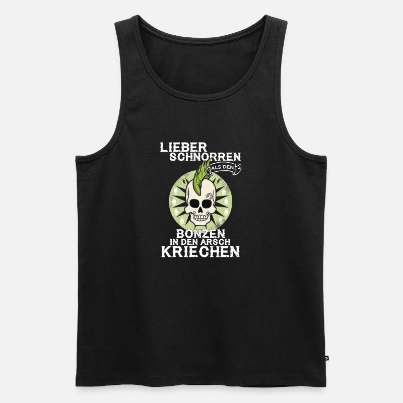 PUNK - Arsch kriechen - Männer Premium Bio Tank Top - Schwarz