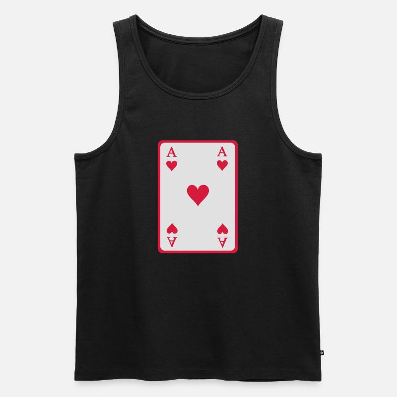 Poker Ass - Männer Premium Bio Tank Top - Schwarz