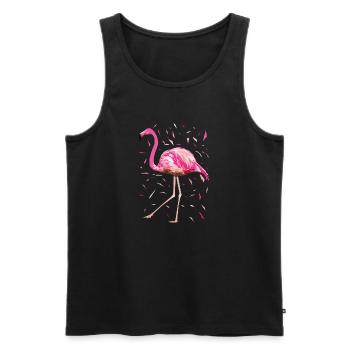 Poly feathers Flamingo pink summer pink bird - Men's Premium Organic Tank Top - black - Front - AI Model Male 178 light (178cm)