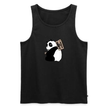 panda cool - Débardeur bio Premium Homme - noir - Devant - Michal (187cm)