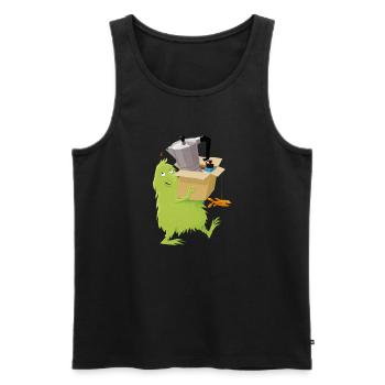 Umzugshelferlein - Männer Premium Bio Tank Top - Schwarz - Vorne - Michal (187cm)