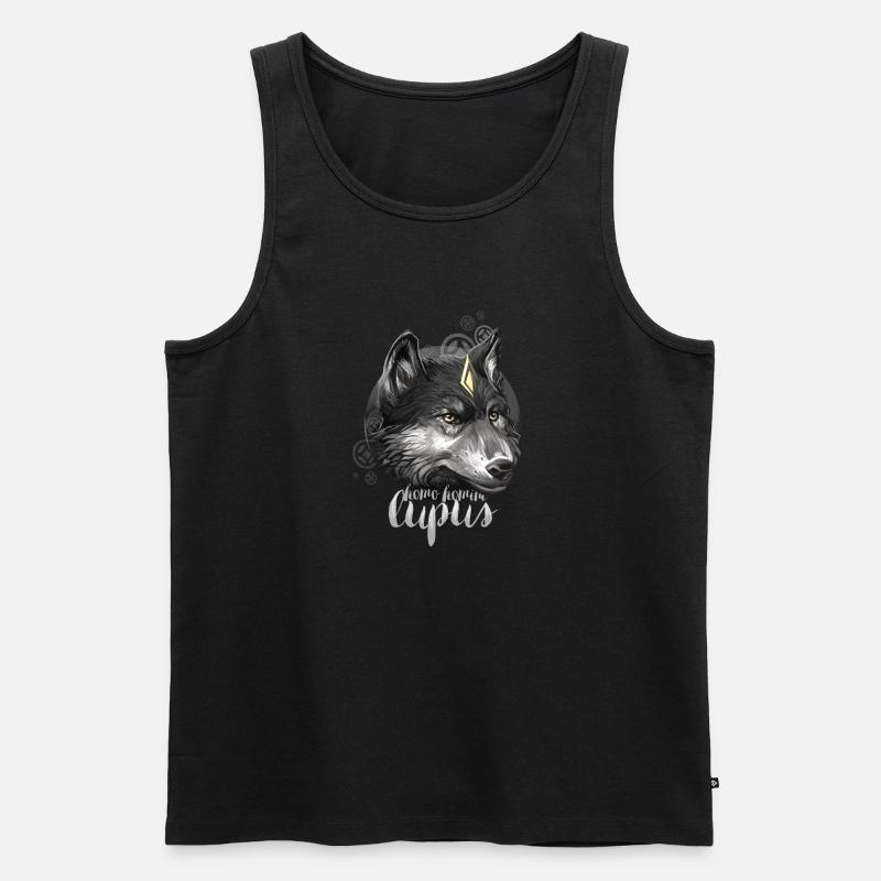 wolf1 - Männer Premium Bio Tank Top - Schwarz