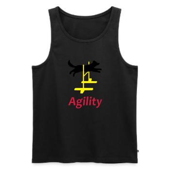 Agility Hürde Vektor - Männer Premium Bio Tank Top - Schwarz - Vorne - AI Model Male 178 light (178cm)