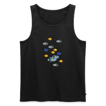 Fischschwarm - Männer Premium Bio Tank Top - Schwarz - Vorne - AI Model Male 178 light (178cm)