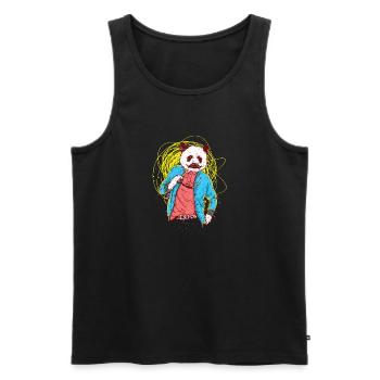 Pandabär - Männer Premium Bio Tank Top - Schwarz - Vorne - Michal (187cm)