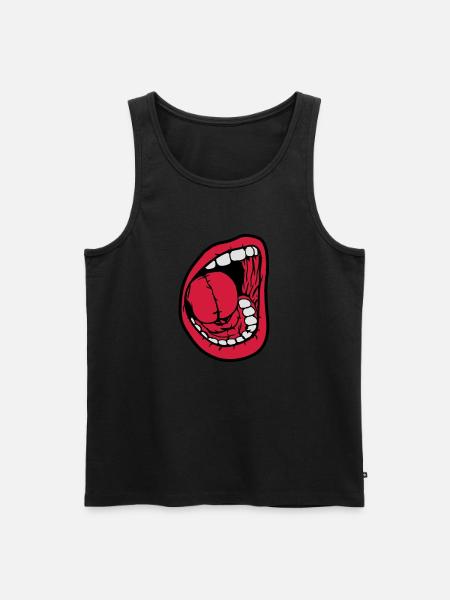 Screaming open mouth - Men's Premium Organic Tank Top - black