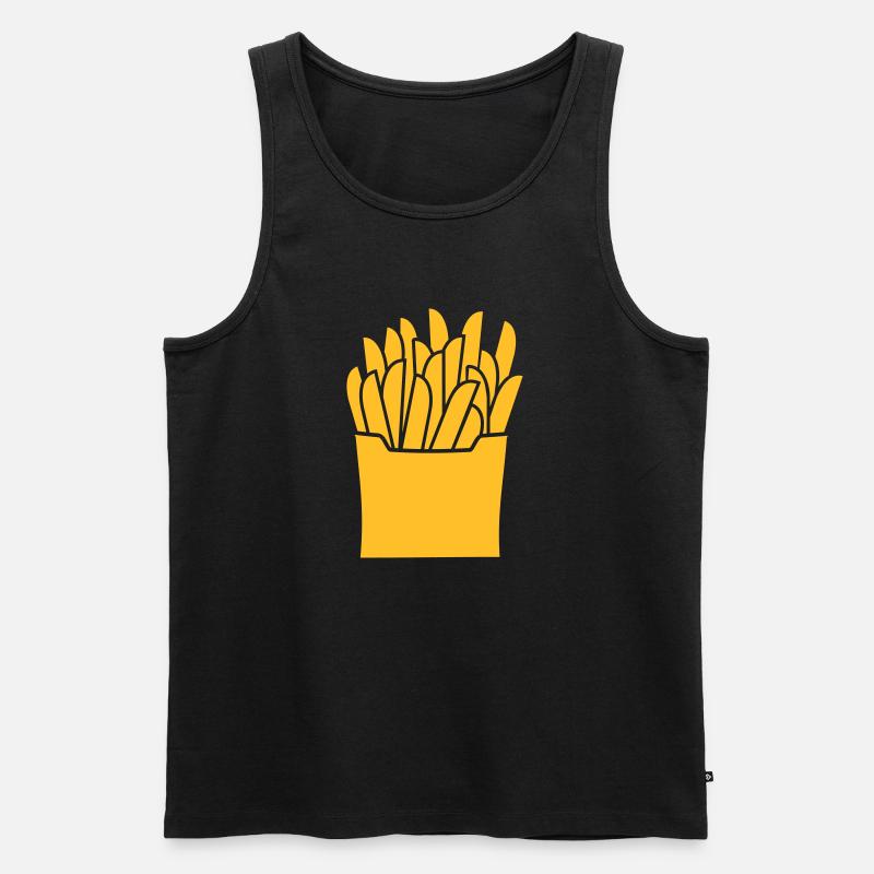 Pommes - Männer Premium Bio Tank Top - Schwarz