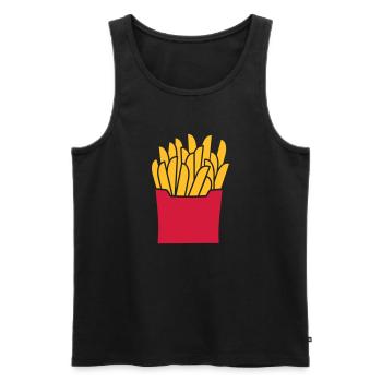 Fries - Men's Premium Organic Tank Top - black - Front - AI Model Male 178 light (178cm)