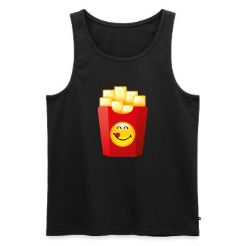 Smiley Chips - Débardeur bio Premium Homme - noir - Devant - Michal (187cm)