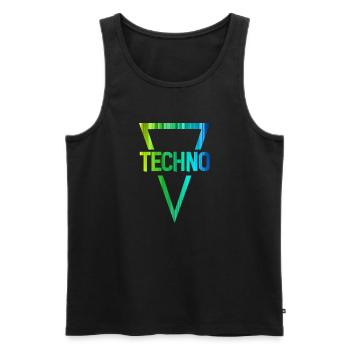 techno r - Men's Premium Organic Tank Top - black - Front - Michal (187cm)
