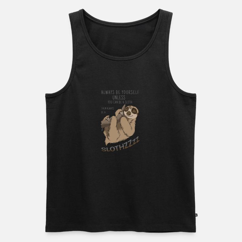 Sei du selbst sei Faultier - Männer Premium Bio Tank Top - Schwarz