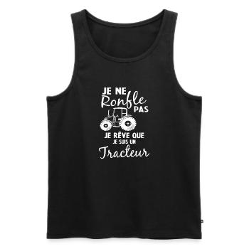 Homme Drôle Cadeau Agriculteur Tracteur Humour - Débardeur bio Premium Homme - noir - Devant - Michal (187cm)