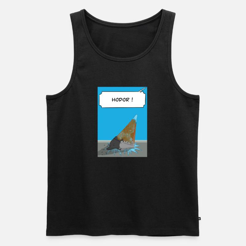 Der große Mann ließ sein Eis fallen - Männer Premium Bio Tank Top - Schwarz