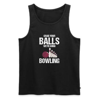 Prenez vos balles, nous allons Bowling Vintage - Débardeur bio Premium Homme - noir - Devant - Michal (187cm)