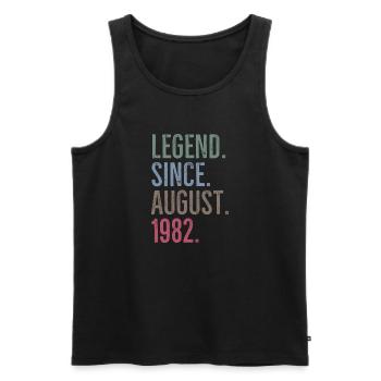 Legend Since August 1982 - Men's Premium Organic Tank Top - black - Front - Michal (187cm)