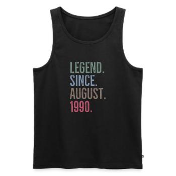 Legende seit August 1990 - Männer Premium Bio Tank Top - Schwarz - Vorne - Michal (187cm)