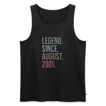 Legende seit August 2001 - Männer Premium Bio Tank Top - Schwarz - Vorne - Michal (187cm)